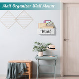 Maxbell Mail Holder Box Wall Mounted Rustic Letter Holders for Farmhouse Home Office White