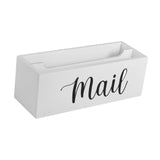 Maxbell Mail Holder Box Wall Mounted Rustic Letter Holders for Farmhouse Home Office White