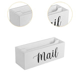 Maxbell Mail Holder Box Wall Mounted Rustic Letter Holders for Farmhouse Home Office White