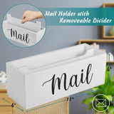 Maxbell Mail Holder Box Wall Mounted Rustic Letter Holders for Farmhouse Home Office White