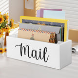 Maxbell Mail Holder Box Wall Mounted Rustic Letter Holders for Farmhouse Home Office White