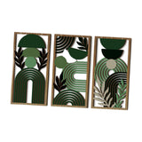 Maxbell 3Pcs Geometric Wood Wall Art Decor Boho Hanging for Indoor Bedroom Apartment