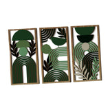 Maxbell 3Pcs Geometric Wood Wall Art Decor Boho Hanging for Indoor Bedroom Apartment