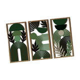 Maxbell 3Pcs Geometric Wood Wall Art Decor Boho Hanging for Indoor Bedroom Apartment