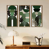 Maxbell 3Pcs Geometric Wood Wall Art Decor Boho Hanging for Indoor Bedroom Apartment