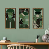 Maxbell 3Pcs Geometric Wood Wall Art Decor Boho Hanging for Indoor Bedroom Apartment