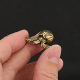Maxbell Turtle Statue Decorative Home Decor Brass Ornament for Bookshelf Home Office
