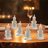Maxbell 6 Pieces Tea Light Holder Clear Tealight Cups Holder for Ceremony Table