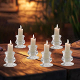 Maxbell 6 Pieces Tea Light Holder Clear Tealight Cups Holder for Ceremony Table