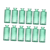 Maxbell 12Pcs Glass Bud Vases Mini Flower Vases for Indoor Outdoor Shelf Living Room Green