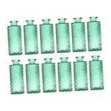 Maxbell 12Pcs Glass Bud Vases Mini Flower Vases for Indoor Outdoor Shelf Living Room Green