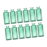Maxbell 12Pcs Glass Bud Vases Mini Flower Vases for Indoor Outdoor Shelf Living Room Green