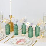 Maxbell 12Pcs Glass Bud Vases Mini Flower Vases for Indoor Outdoor Shelf Living Room Green