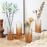 Maxbell 12Pcs Glass Bud Vases Mini Flower Vases for Indoor Outdoor Shelf Living Room Brown