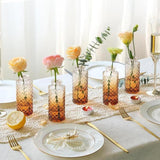 Maxbell 12Pcs Glass Bud Vases Mini Flower Vases for Indoor Outdoor Shelf Living Room Brown