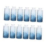 Maxbell 12Pcs Glass Bud Vases Mini Flower Vases for Indoor Outdoor Shelf Living Room Gradient Blue