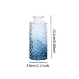 Maxbell 12Pcs Glass Bud Vases Mini Flower Vases for Indoor Outdoor Shelf Living Room Gradient Blue