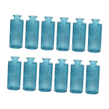 Maxbell 12Pcs Glass Bud Vases Mini Flower Vases for Indoor Outdoor Shelf Living Room Sky Blue