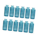 Maxbell 12Pcs Glass Bud Vases Mini Flower Vases for Indoor Outdoor Shelf Living Room Sky Blue
