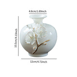 Maxbell Ceramic Flower Vase Modern Floral Arrangement for Table Bookshelf Decoration White