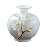 Maxbell Ceramic Flower Vase Modern Floral Arrangement for Table Bookshelf Decoration White