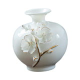Maxbell Ceramic Flower Vase Modern Floral Arrangement for Table Bookshelf Decoration White