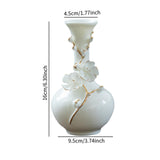 Maxbell Ceramic Flower Vase Modern Floral Arrangement for Table Bookshelf Decoration White Long Neck