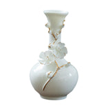 Maxbell Ceramic Flower Vase Modern Floral Arrangement for Table Bookshelf Decoration White Long Neck