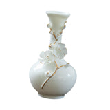 Maxbell Ceramic Flower Vase Modern Floral Arrangement for Table Bookshelf Decoration White Long Neck