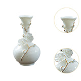 Maxbell Ceramic Flower Vase Modern Floral Arrangement for Table Bookshelf Decoration White Long Neck