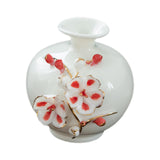 Maxbell Ceramic Flower Vase Modern Floral Arrangement for Table Bookshelf Decoration Red