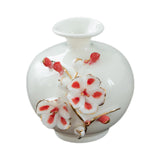 Maxbell Ceramic Flower Vase Modern Floral Arrangement for Table Bookshelf Decoration Red