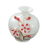 Maxbell Ceramic Flower Vase Modern Floral Arrangement for Table Bookshelf Decoration Red