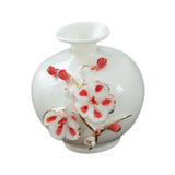 Maxbell Ceramic Flower Vase Modern Floral Arrangement for Table Bookshelf Decoration Red