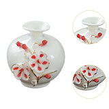 Maxbell Ceramic Flower Vase Modern Floral Arrangement for Table Bookshelf Decoration Red