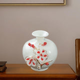 Maxbell Ceramic Flower Vase Modern Floral Arrangement for Table Bookshelf Decoration Red