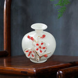 Maxbell Ceramic Flower Vase Modern Floral Arrangement for Table Bookshelf Decoration Red