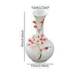 Maxbell Ceramic Flower Vase Modern Floral Arrangement for Table Bookshelf Decoration Red Long Neck
