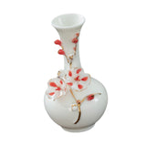 Maxbell Ceramic Flower Vase Modern Floral Arrangement for Table Bookshelf Decoration Red Long Neck