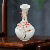 Maxbell Ceramic Flower Vase Modern Floral Arrangement for Table Bookshelf Decoration Red Long Neck