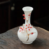 Maxbell Ceramic Flower Vase Modern Floral Arrangement for Table Bookshelf Decoration Red Long Neck