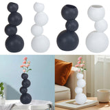 Maxbell Ceramic Flower Vase Modern Elegant Artistic Vase for Dinner Table Party Desk L black
