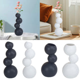 Maxbell Ceramic Flower Vase Modern Elegant Artistic Vase for Dinner Table Party Desk L black