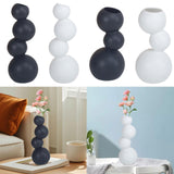 Maxbell Ceramic Flower Vase Modern Elegant Artistic Vase for Dinner Table Party Desk L black