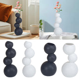 Maxbell Ceramic Flower Vase Modern Elegant Artistic Vase for Dinner Table Party Desk L black