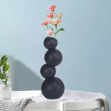 Maxbell Ceramic Flower Vase Modern Elegant Artistic Vase for Dinner Table Party Desk L black