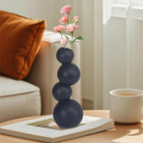 Maxbell Ceramic Flower Vase Modern Elegant Artistic Vase for Dinner Table Party Desk L black