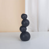 Maxbell Ceramic Flower Vase Modern Elegant Artistic Vase for Dinner Table Party Desk L black