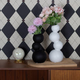 Maxbell Ceramic Flower Vase Modern Elegant Artistic Vase for Dinner Table Party Desk L black