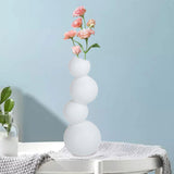 Maxbell Ceramic Flower Vase Modern Elegant Artistic Vase for Dinner Table Party Desk L white